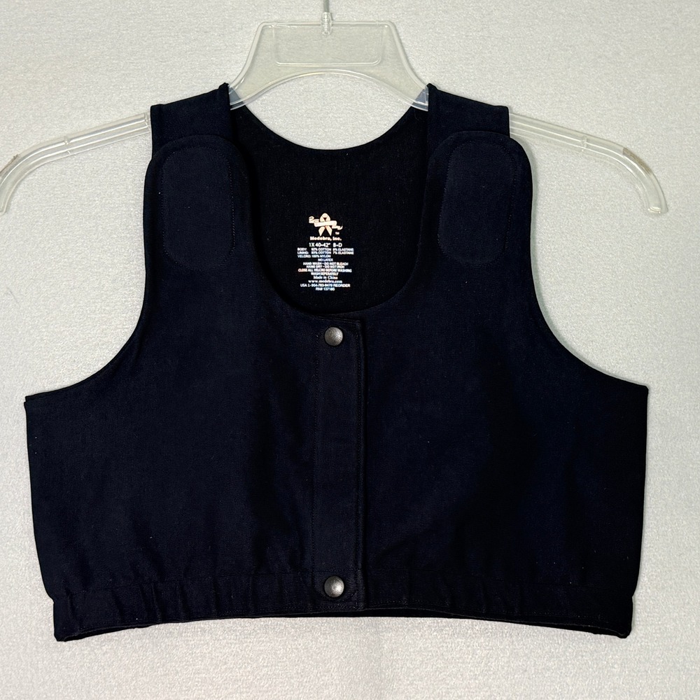 Medebra Post-Surgical Compression Bra Vest Womens Size 1X Black Cotton Support‎